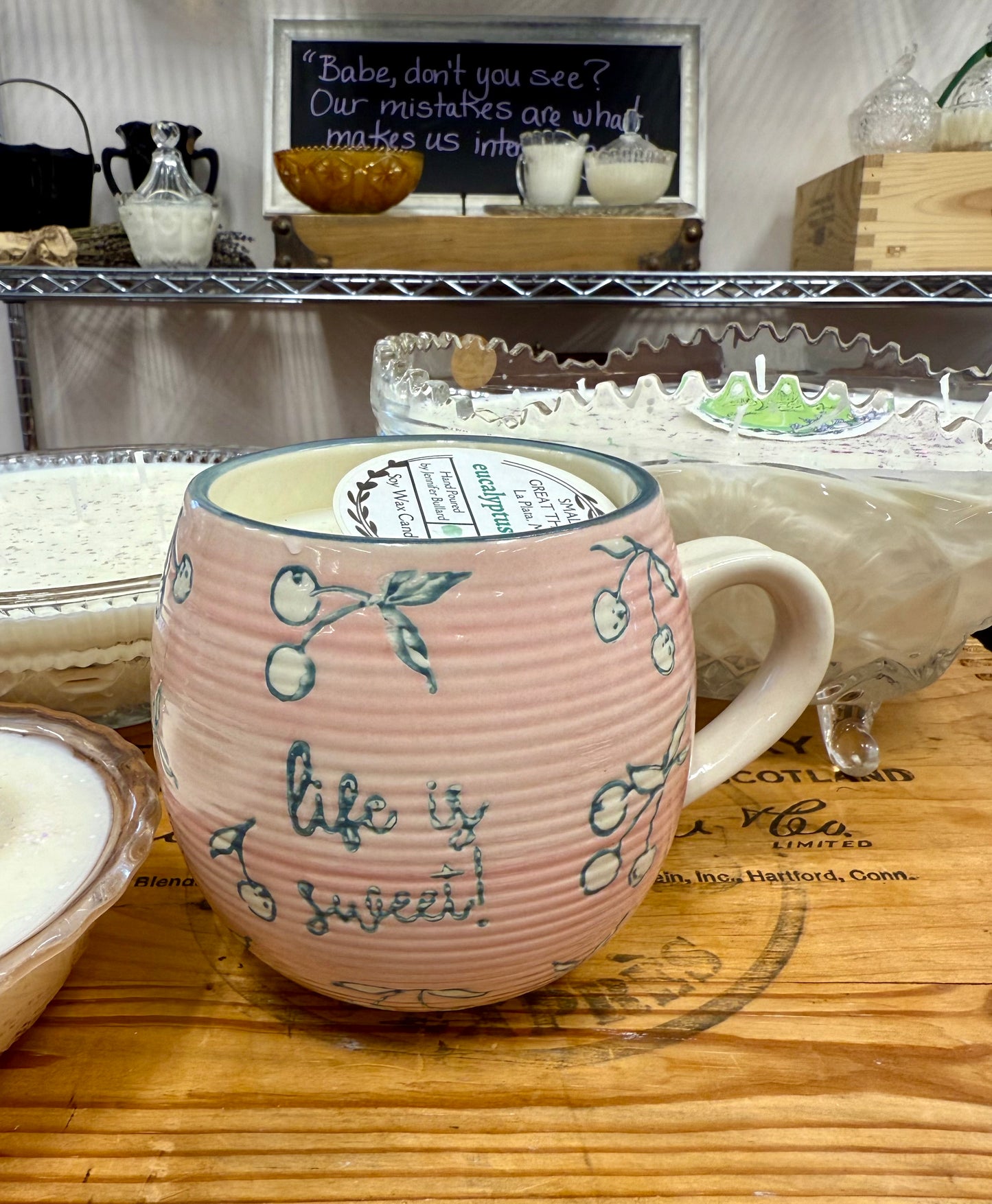 Life is Sweet Cherry Mug Soy Wax Candle
