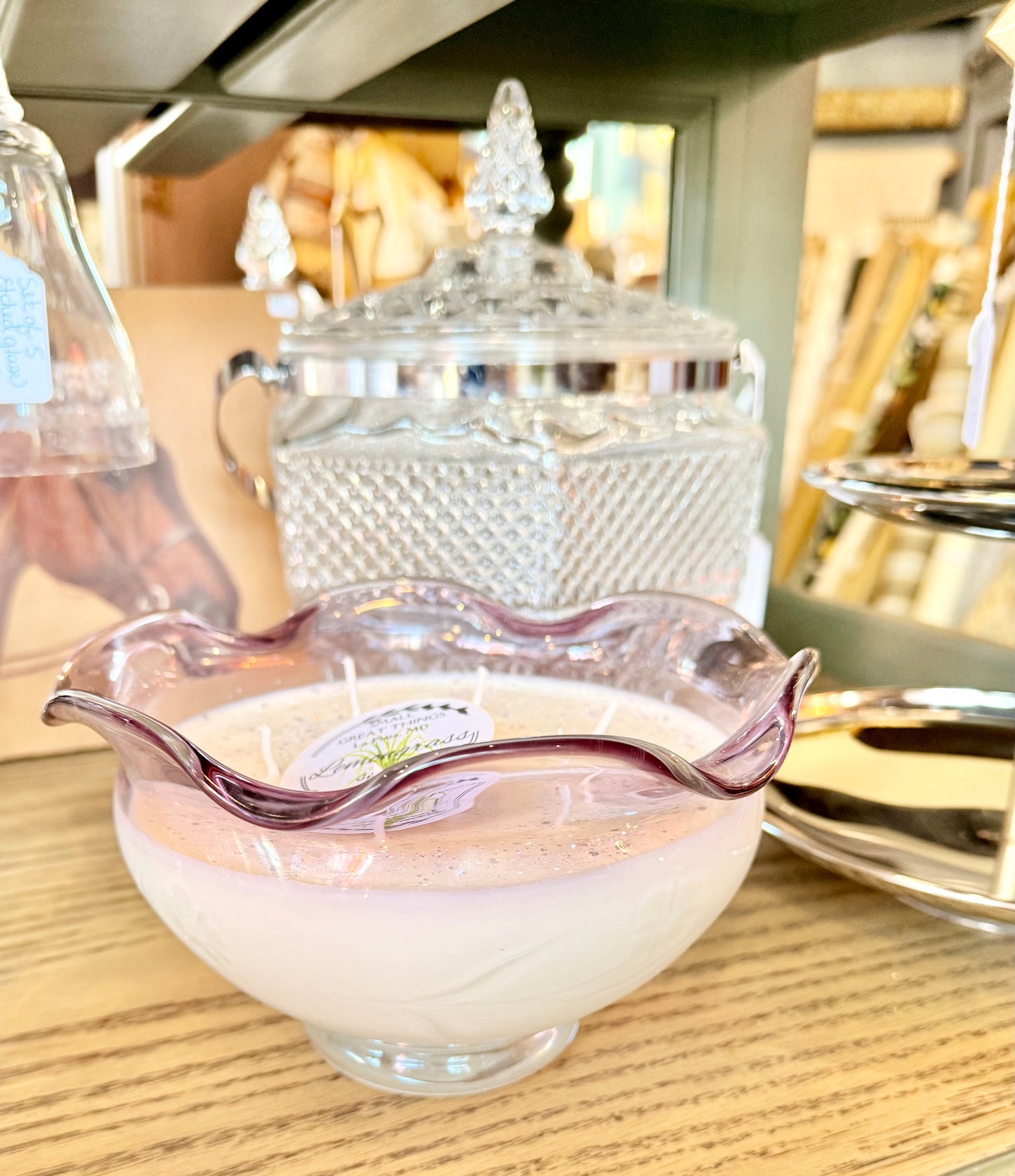 Purple Ruffle Edge Bowl Soy Wax Candle