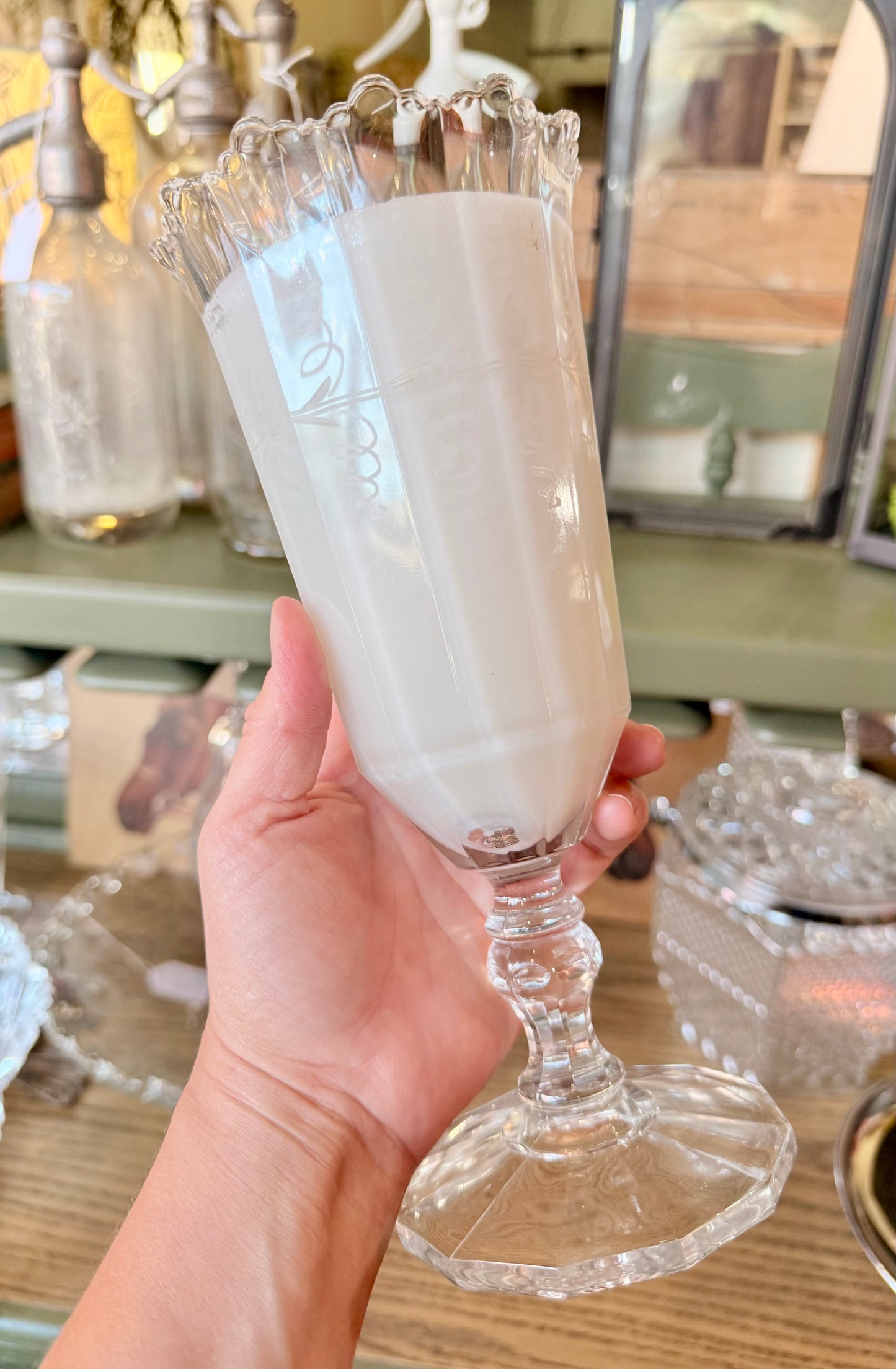 Vintage Celery Vase Candle