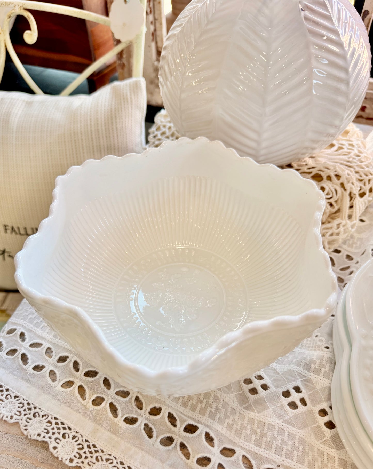 Tree of Life Milk Glass Bowl Custom Candle