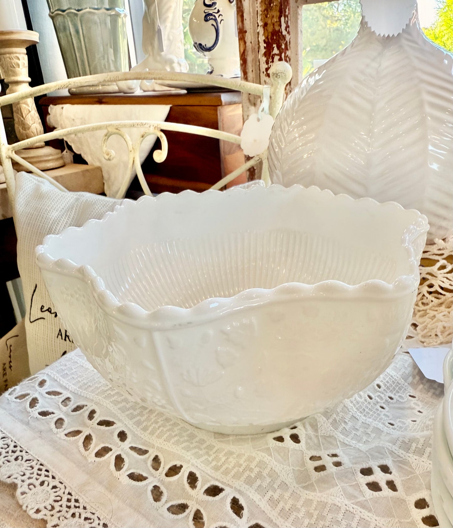 Tree of Life Milk Glass Bowl Custom Candle