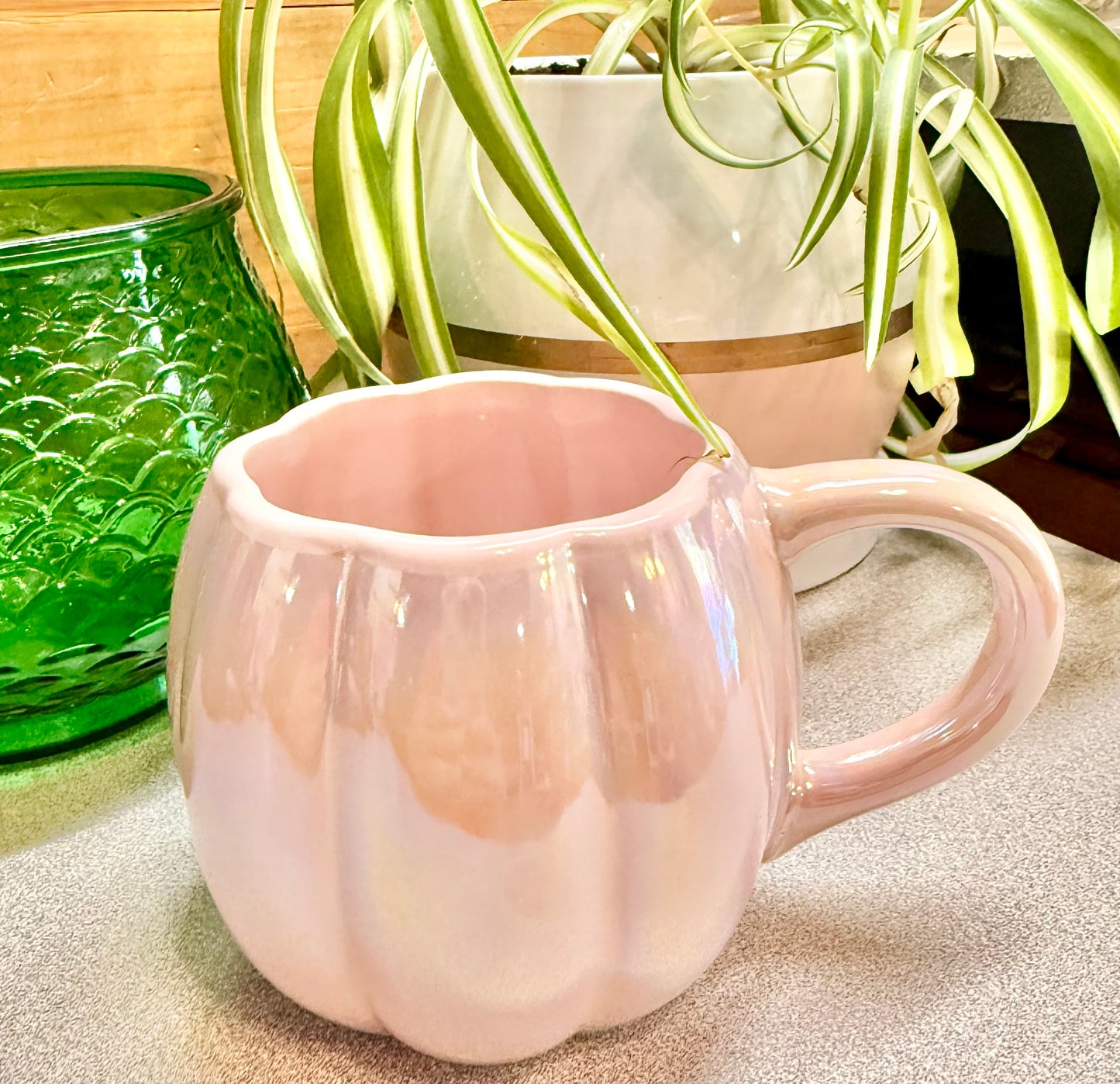 Iridescent Purple Pumpkin Mug Custom Candle