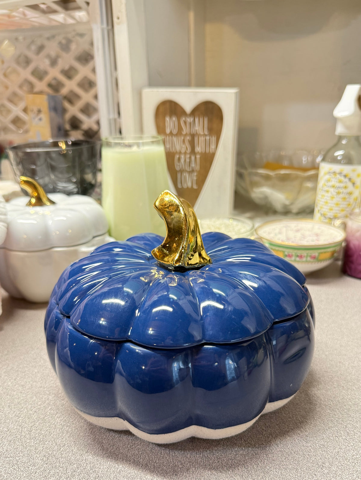 Blue Pumpkin Candle