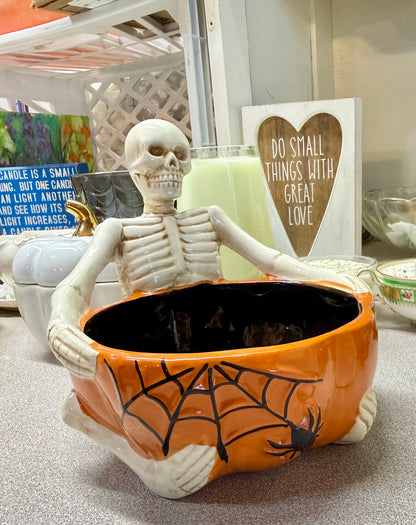 Skellaton Pumpkin Candle