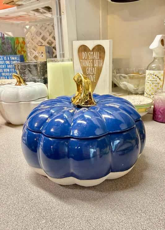 Blue Pumpkin Candle