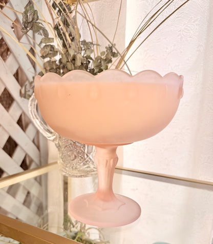 Frosted Pink Tear Drop Compote Soy Wax Candle