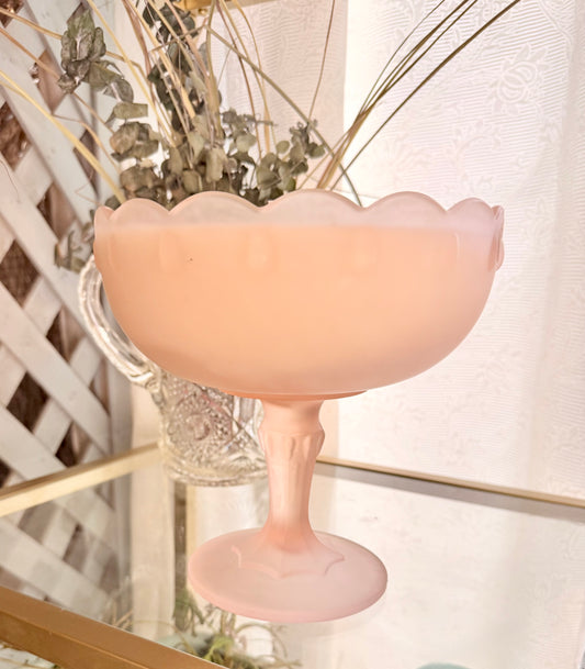 Frosted Pink Tear Drop Compote Soy Wax Candle