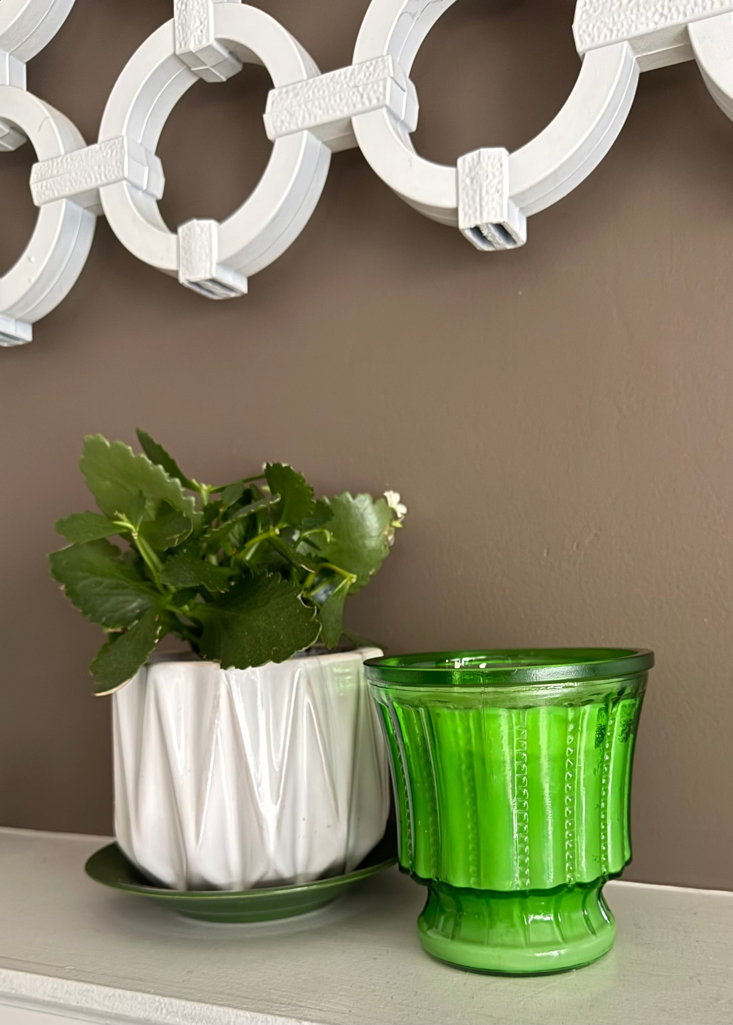 Vintage Green Vase Soy Wax Candle