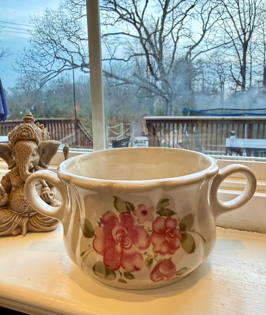 Roseland Double-Handled Soup Mug Custom Candle