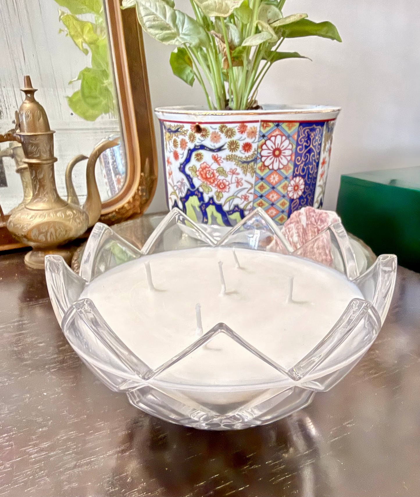 Crystal Lotus Bowl Soy Wax Candle