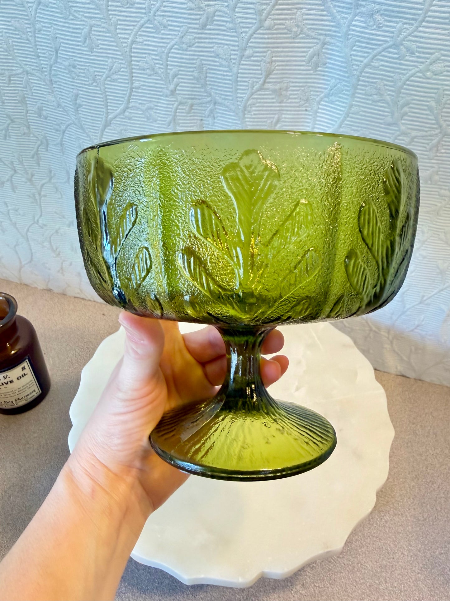 Vintage Green Compote Custom Candle