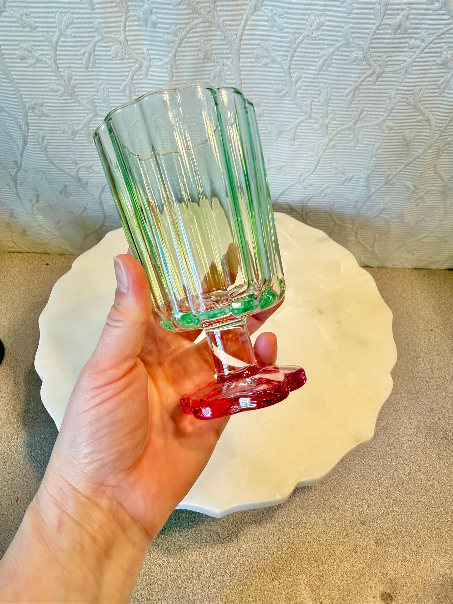 Adorable Flower Wine Glass Custom Candle