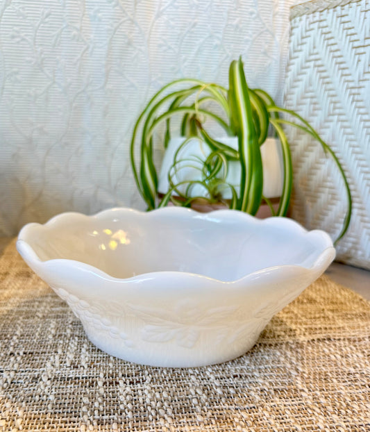 Vintage Milk Glass Berry Bowl Custom Candle