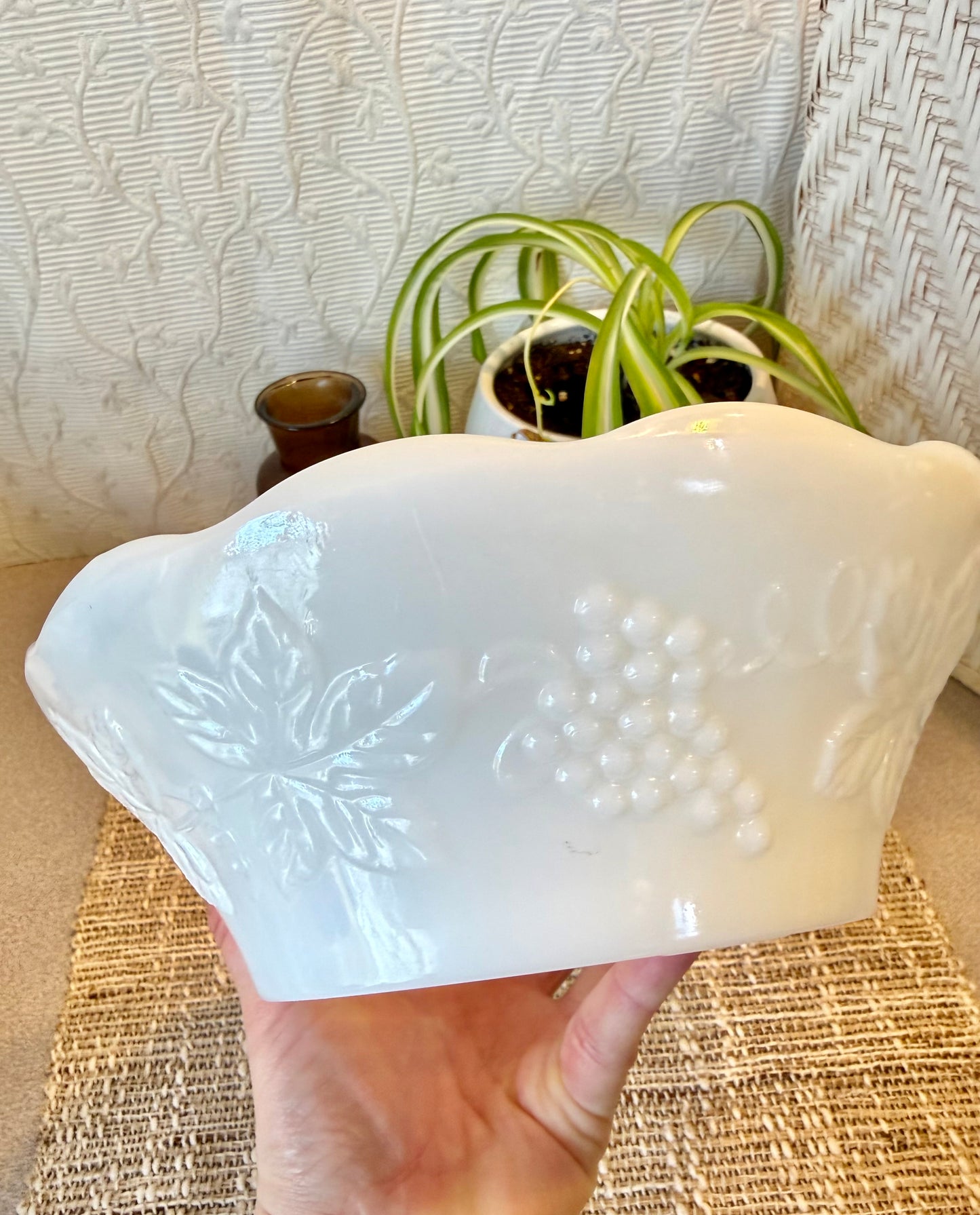 Vintage Milk Glass Berry Bowl Custom Candle