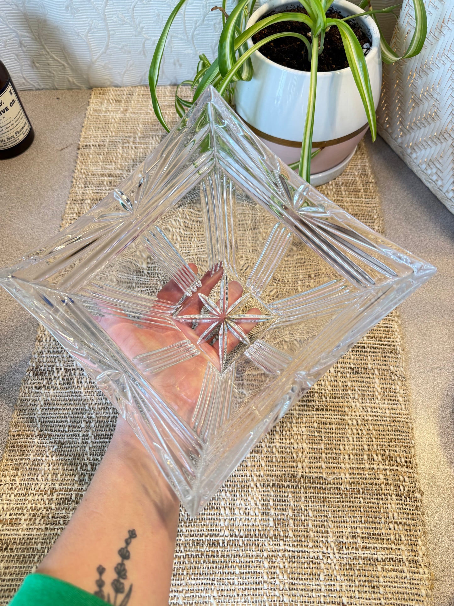 Square Crystal Bowl Custom Candle