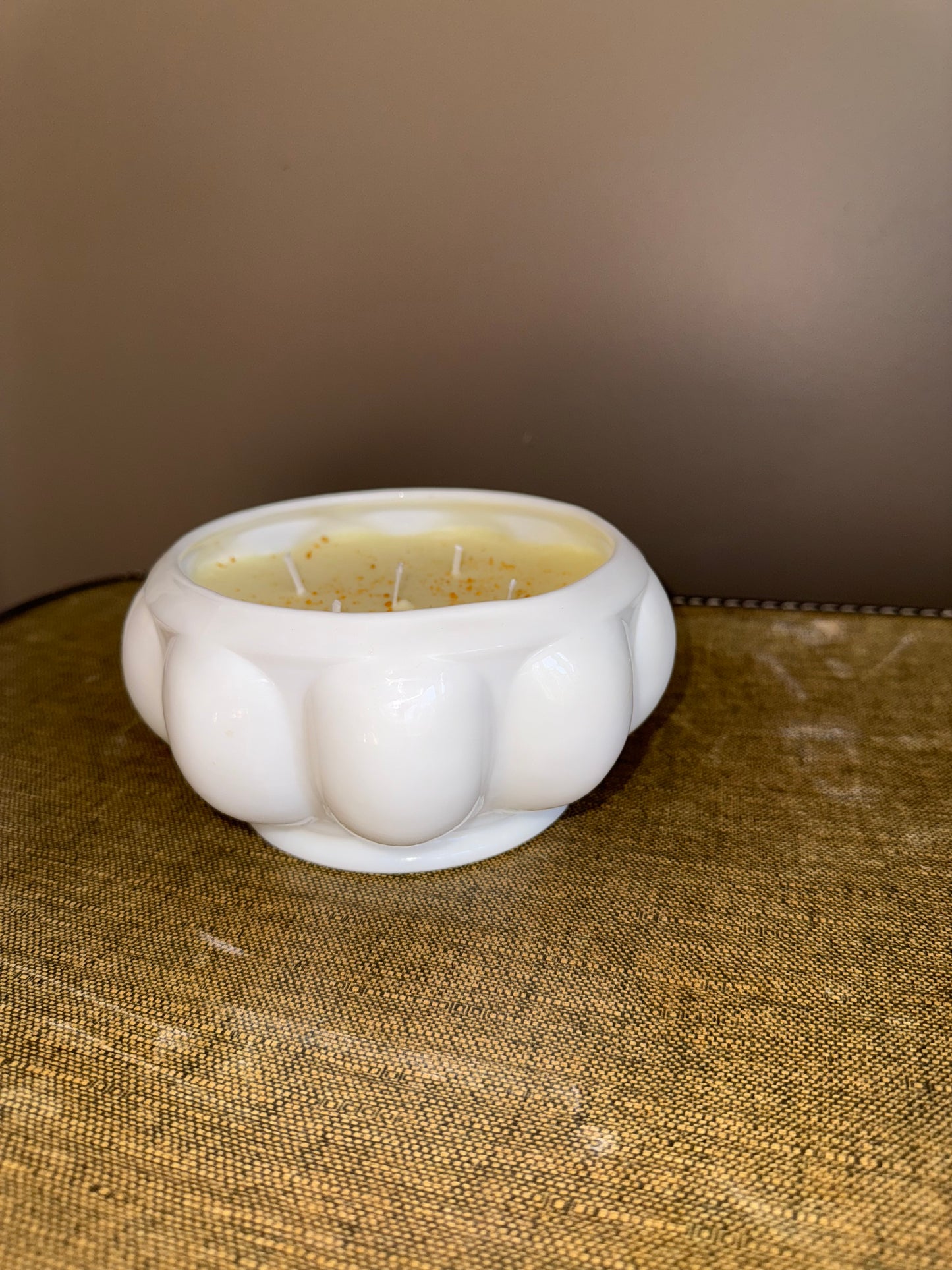 Bubble Milk Glass Bowl Candle