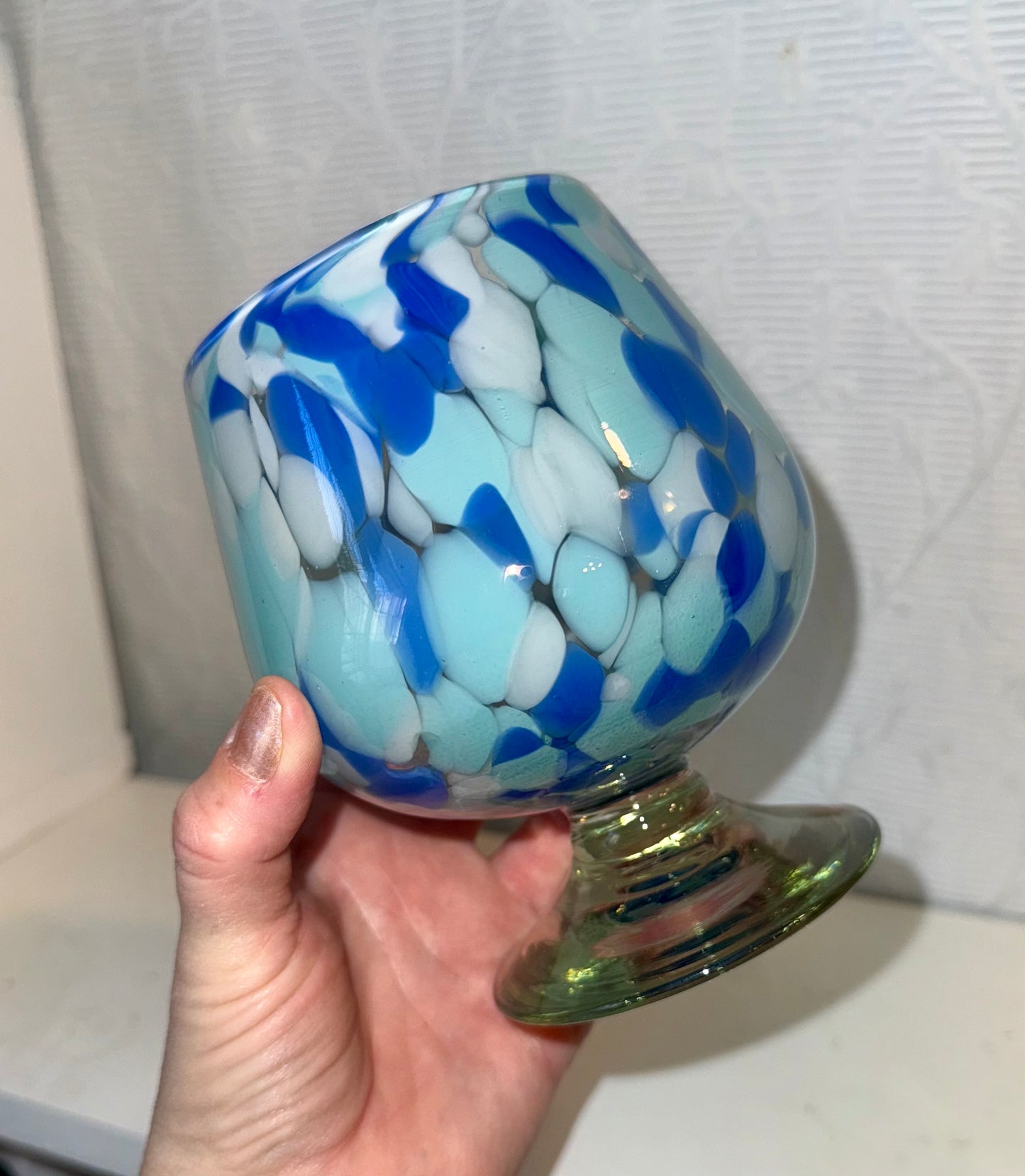 Handblown Recycled Goblet Custom Candle