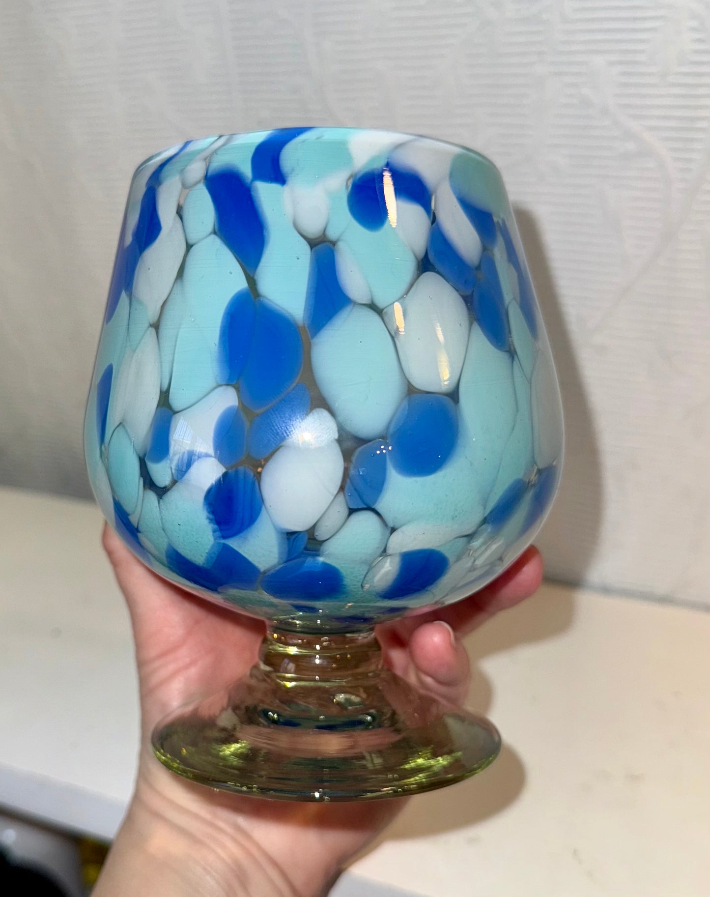 Handblown Recycled Goblet Custom Candle