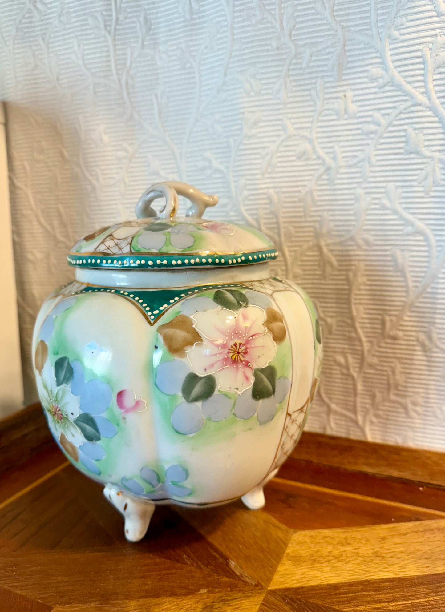 Vintage Footed Biscuit Jar with Lid Custom Candle