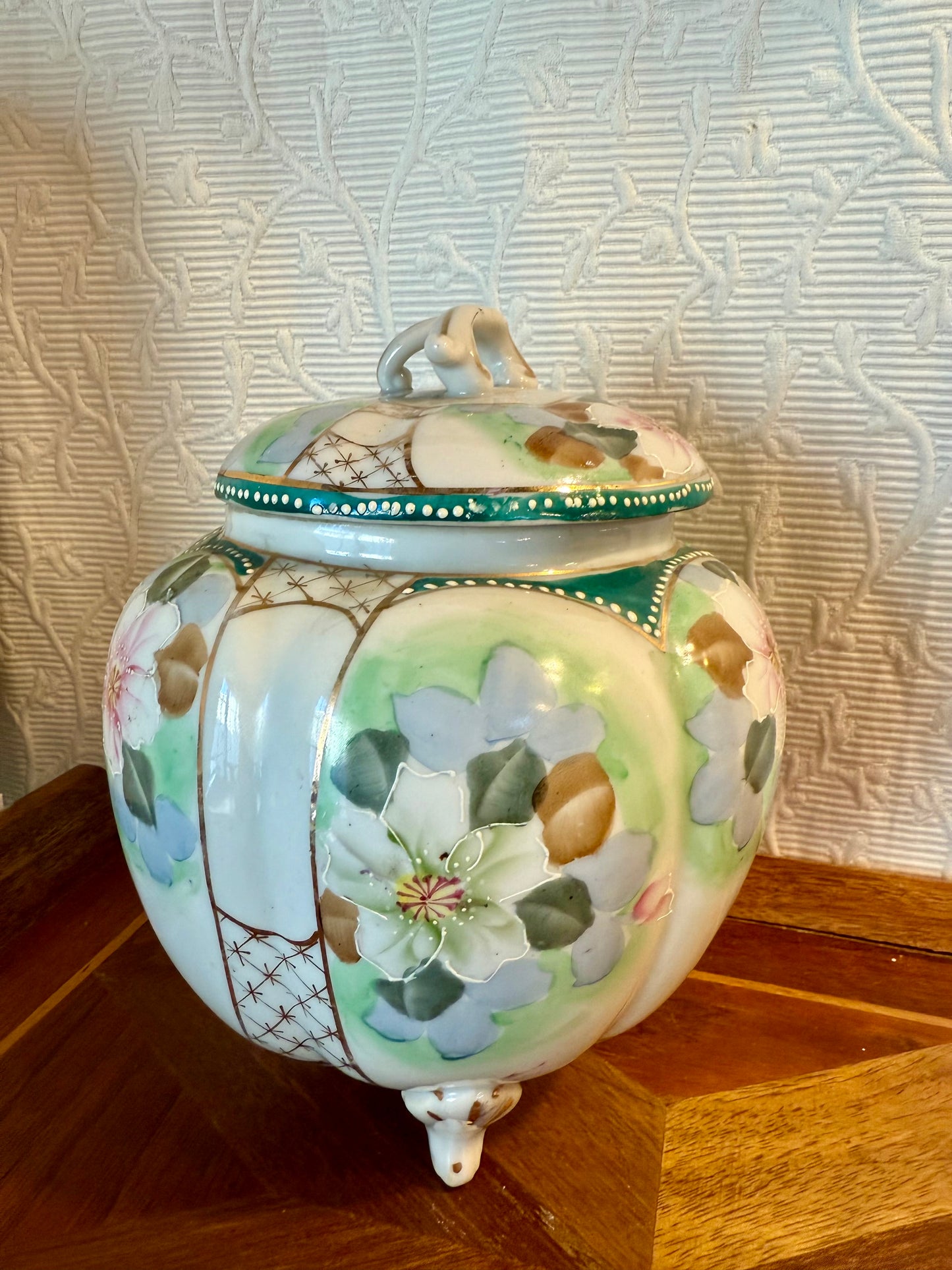 Vintage Footed Biscuit Jar with Lid Custom Candle