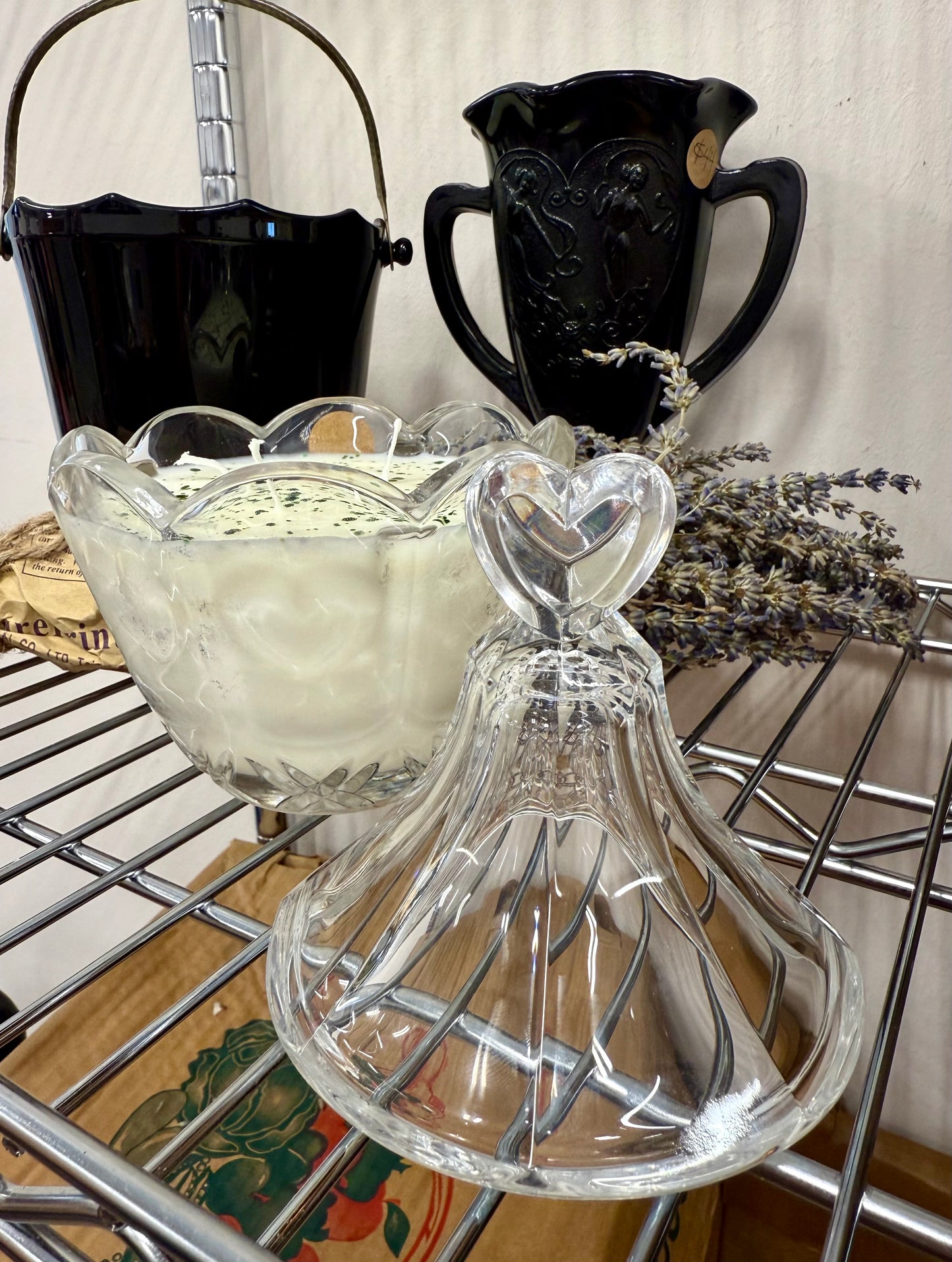 Crystal Heart Candy Dish with Heart Lid