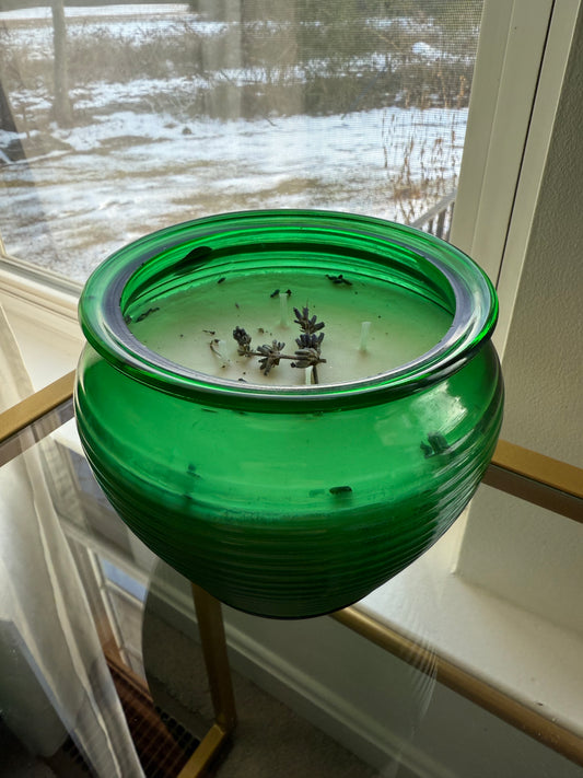 Vintage National Potteries Emerald Green Jar