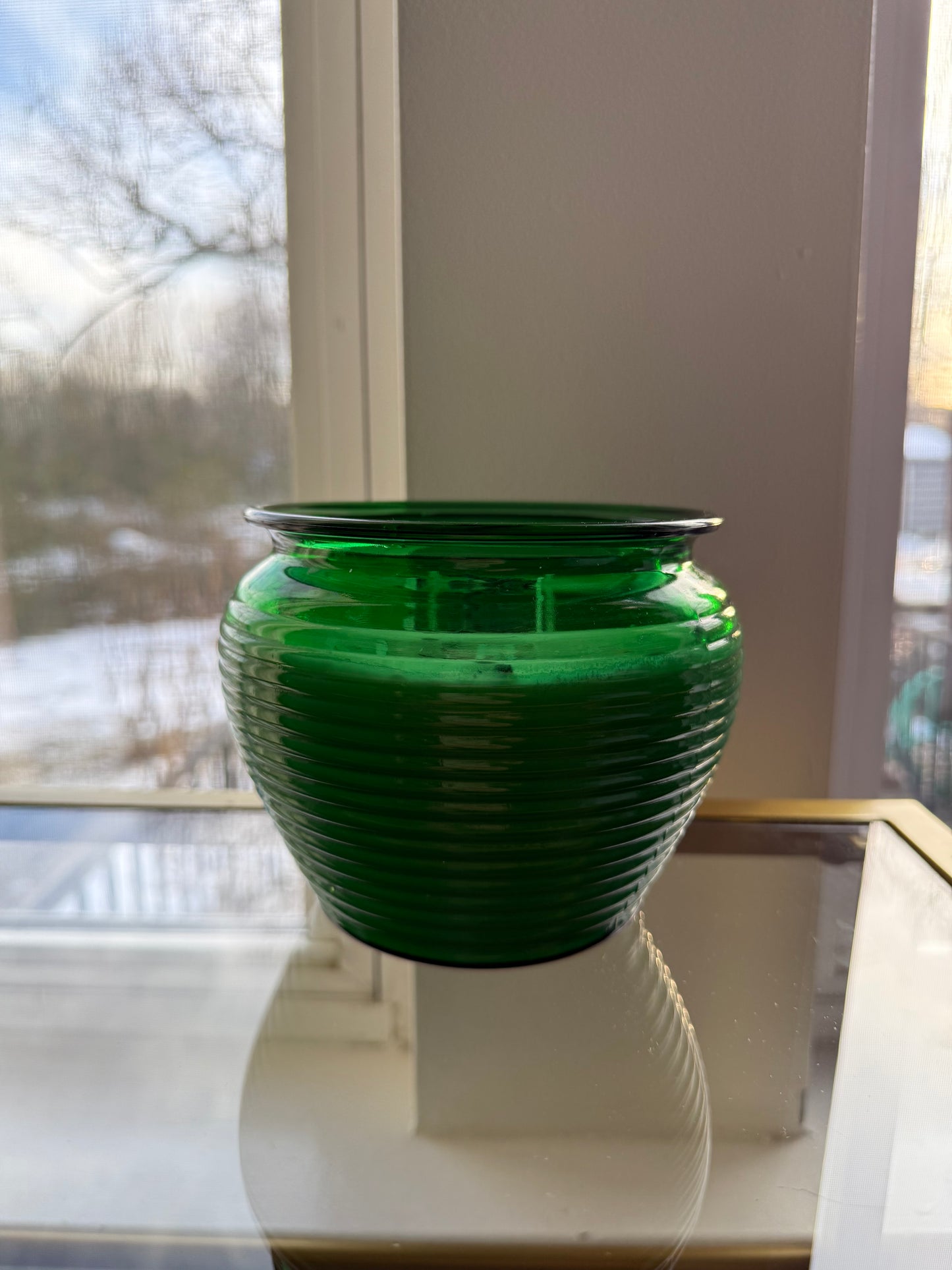 Vintage National Potteries Emerald Green Jar