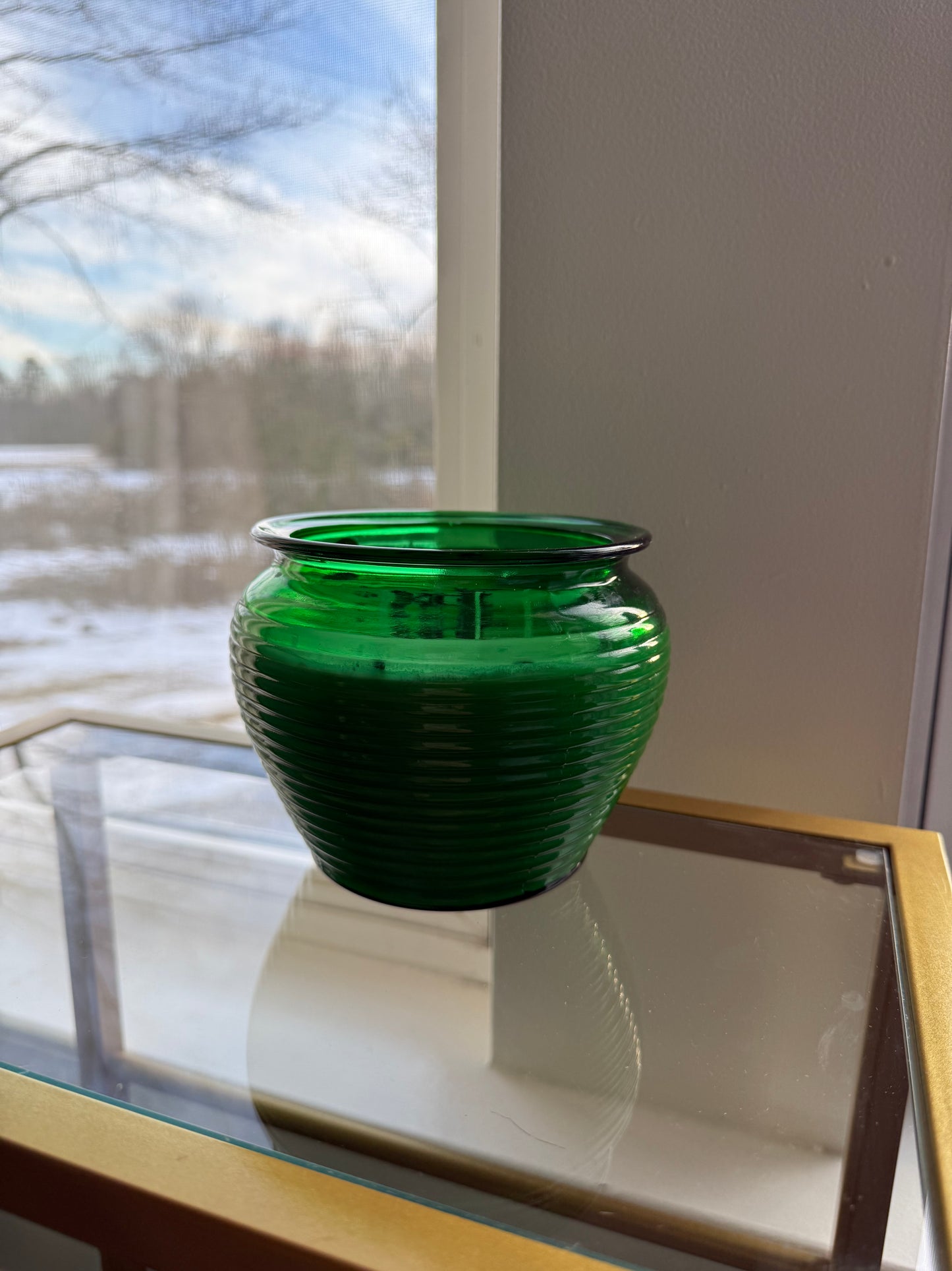 Vintage National Potteries Emerald Green Jar