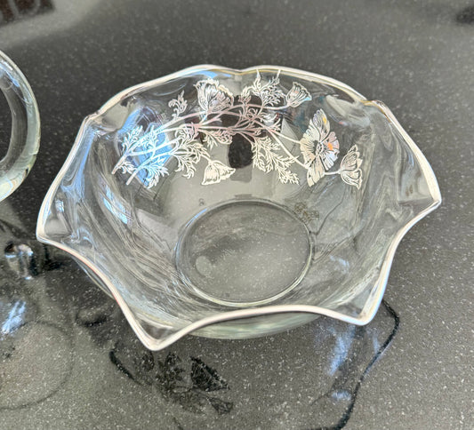 Bowl with Silver Flowers