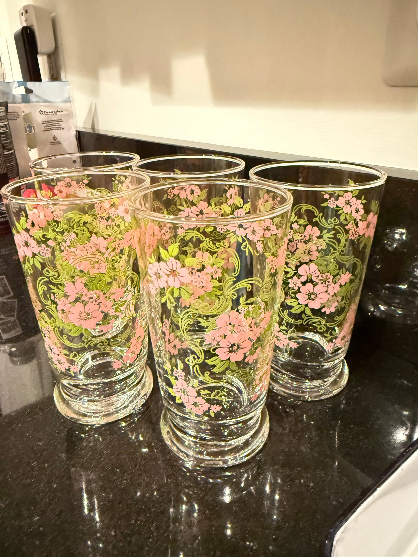 Custom Vintage Charm: Vintage Libbey Pink Floral Tumbler Candle