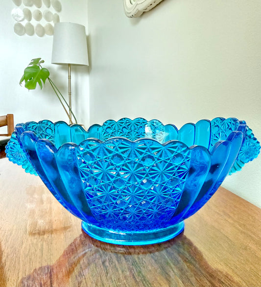 Custom Vintage Luxury: Fenton Daisy and Button Serving Bowl Soy Candle