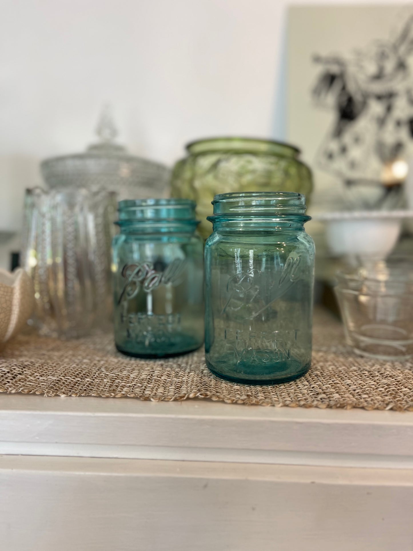 Vintage Blue Ball Mason Jar Custom Candle