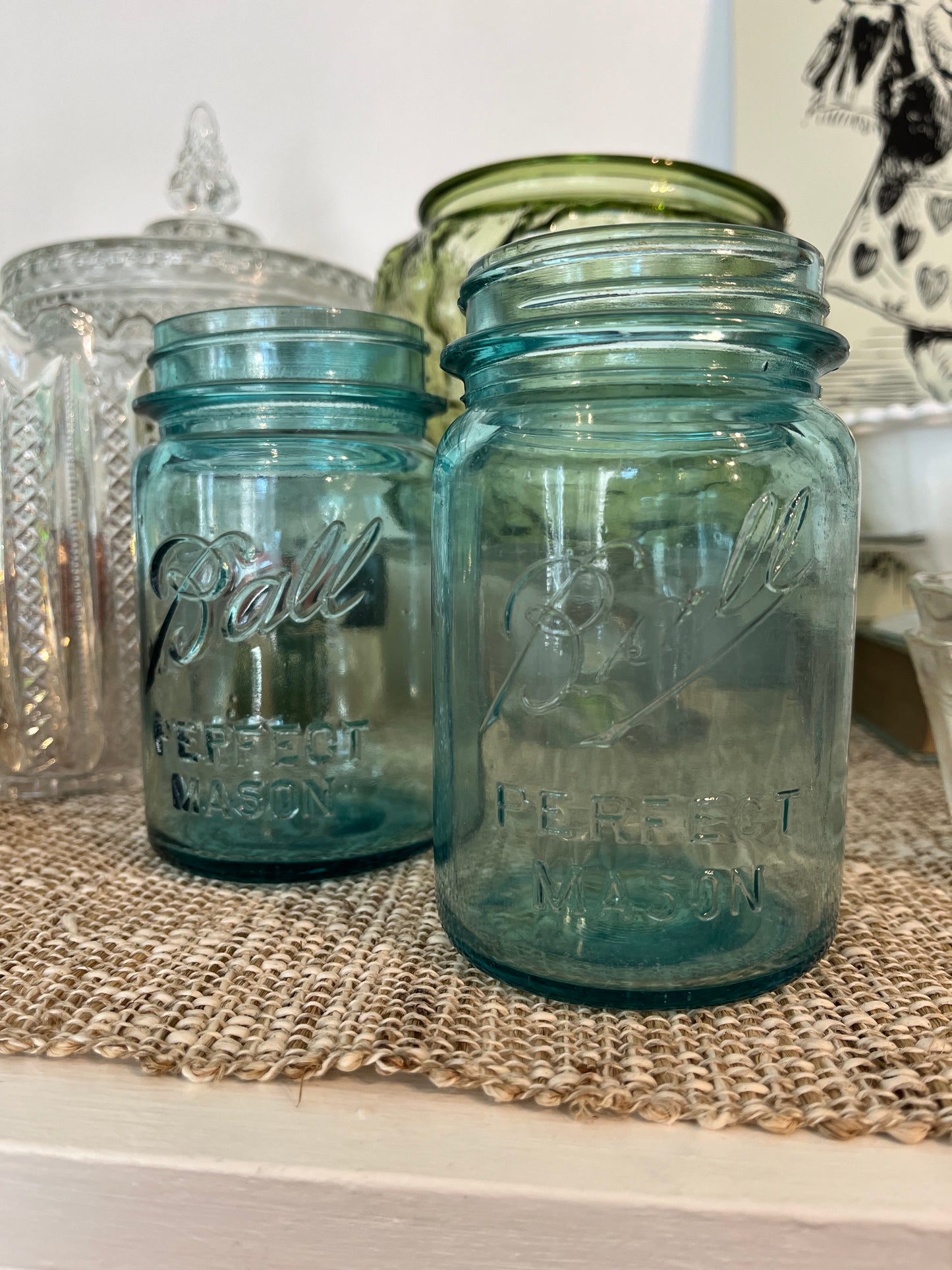 Vintage Blue Ball Mason Jar Custom Candle