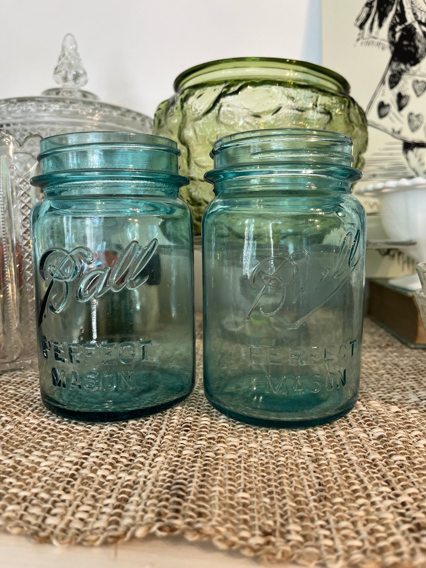 Vintage Blue Ball Mason Jar Custom Candle