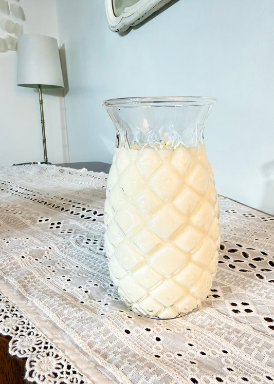 Tropical Sunshine: Glass Pineapple Soy Candle Set