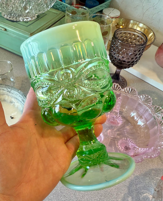 Green Winky Eye Goblets Custom Candles