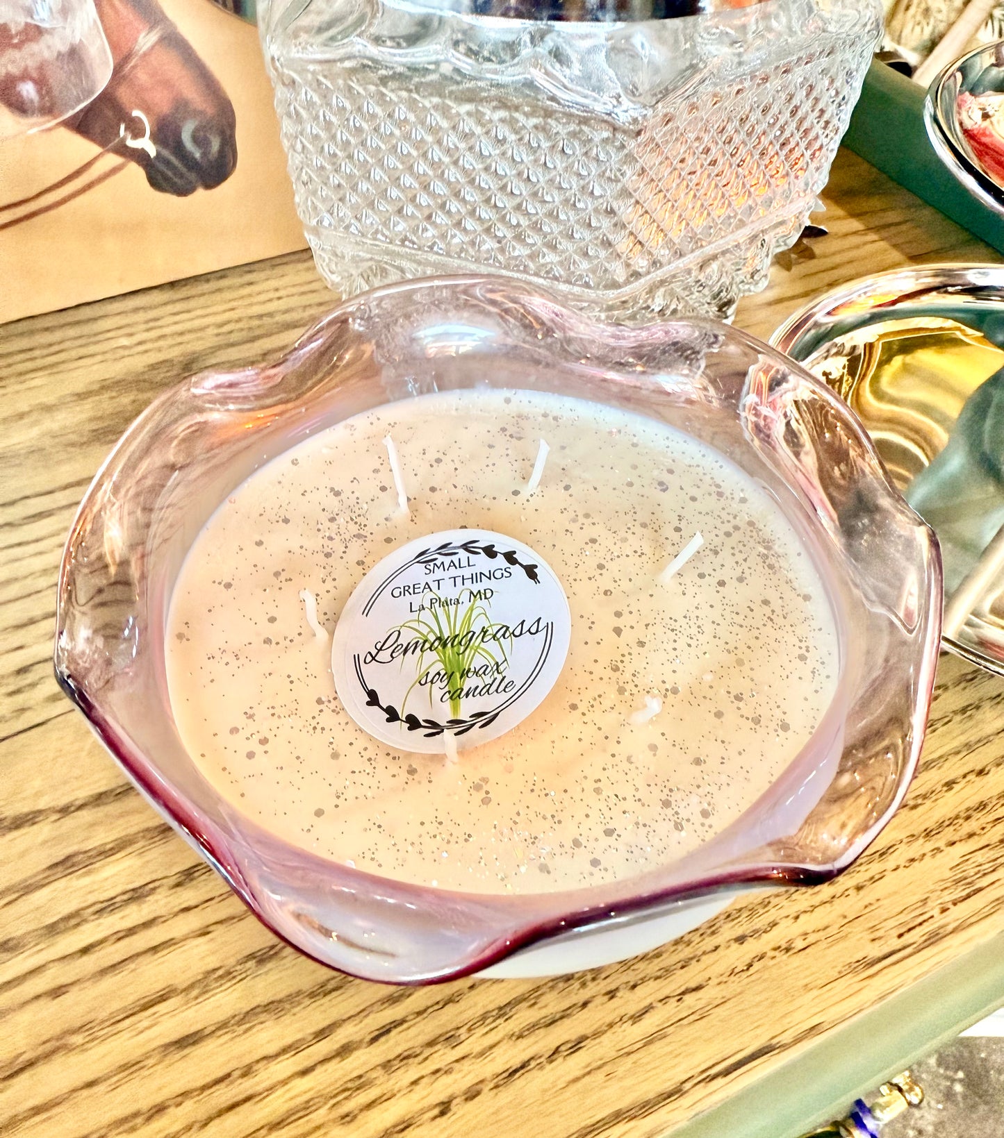 Purple Ruffle Edge Bowl Soy Wax Candle