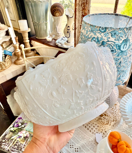 Tree of Life Milk Glass Bowl Custom Candle