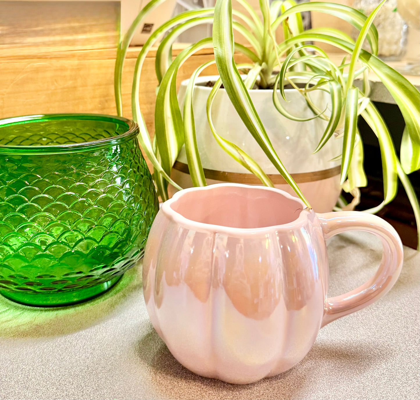 Vintage Green Glass Canister Custom Candle