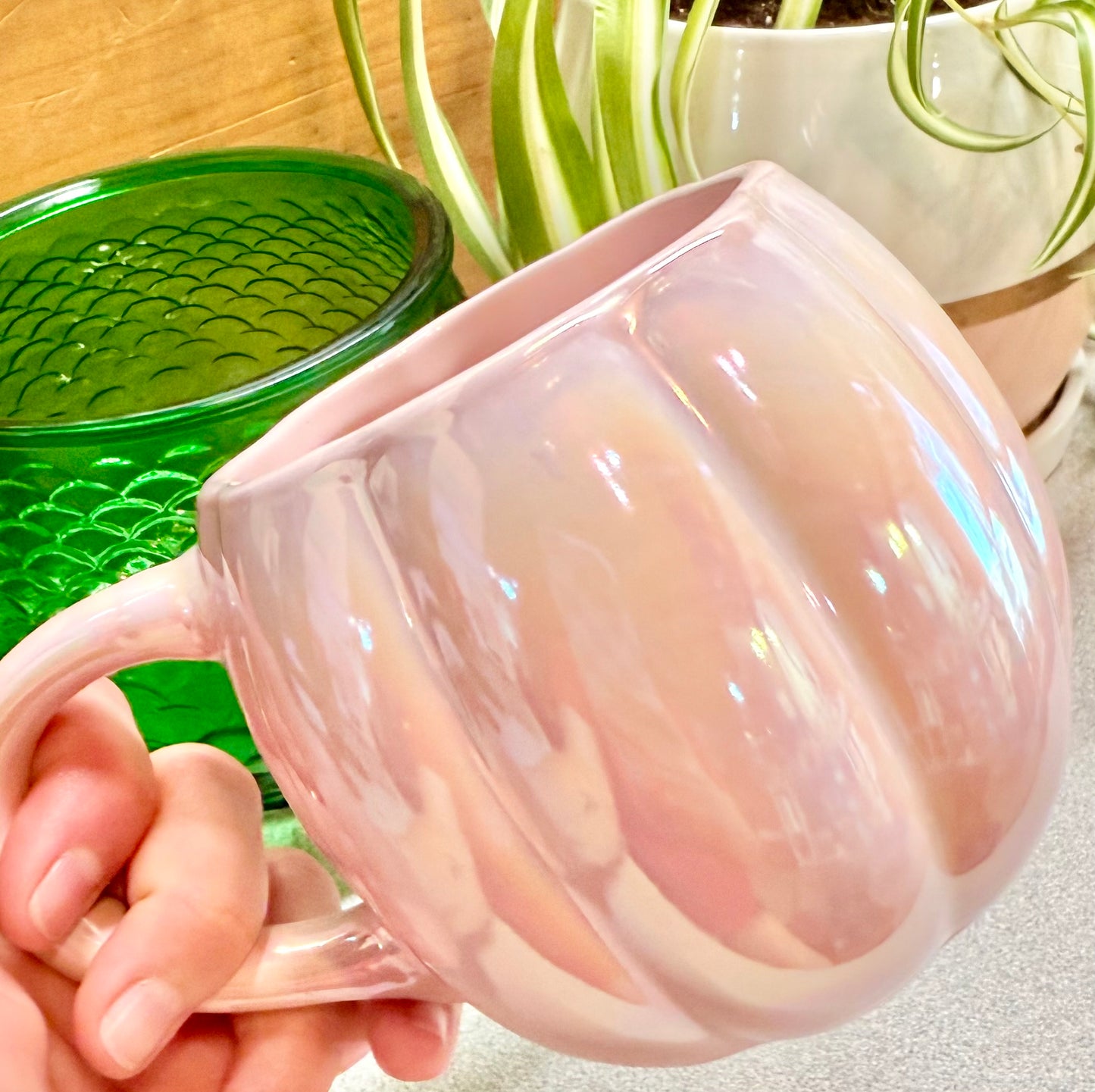 Iridescent Purple Pumpkin Mug Custom Candle