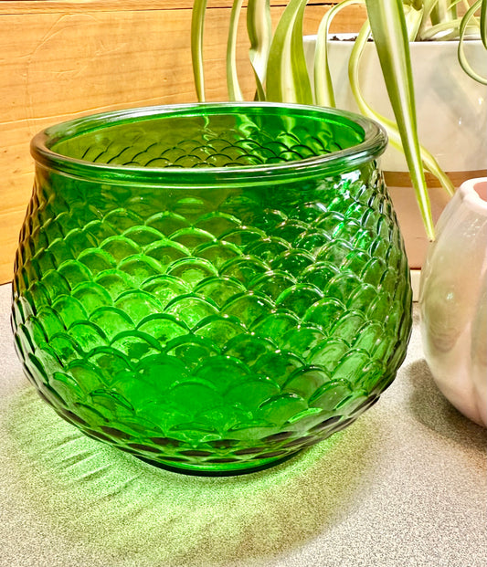 Vintage Green Glass Canister Custom Candle
