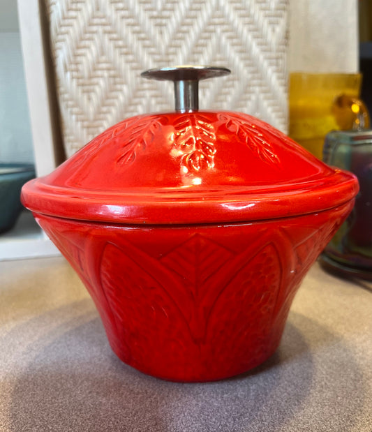Beautiful Red Covered Dish Soy Wax Candle