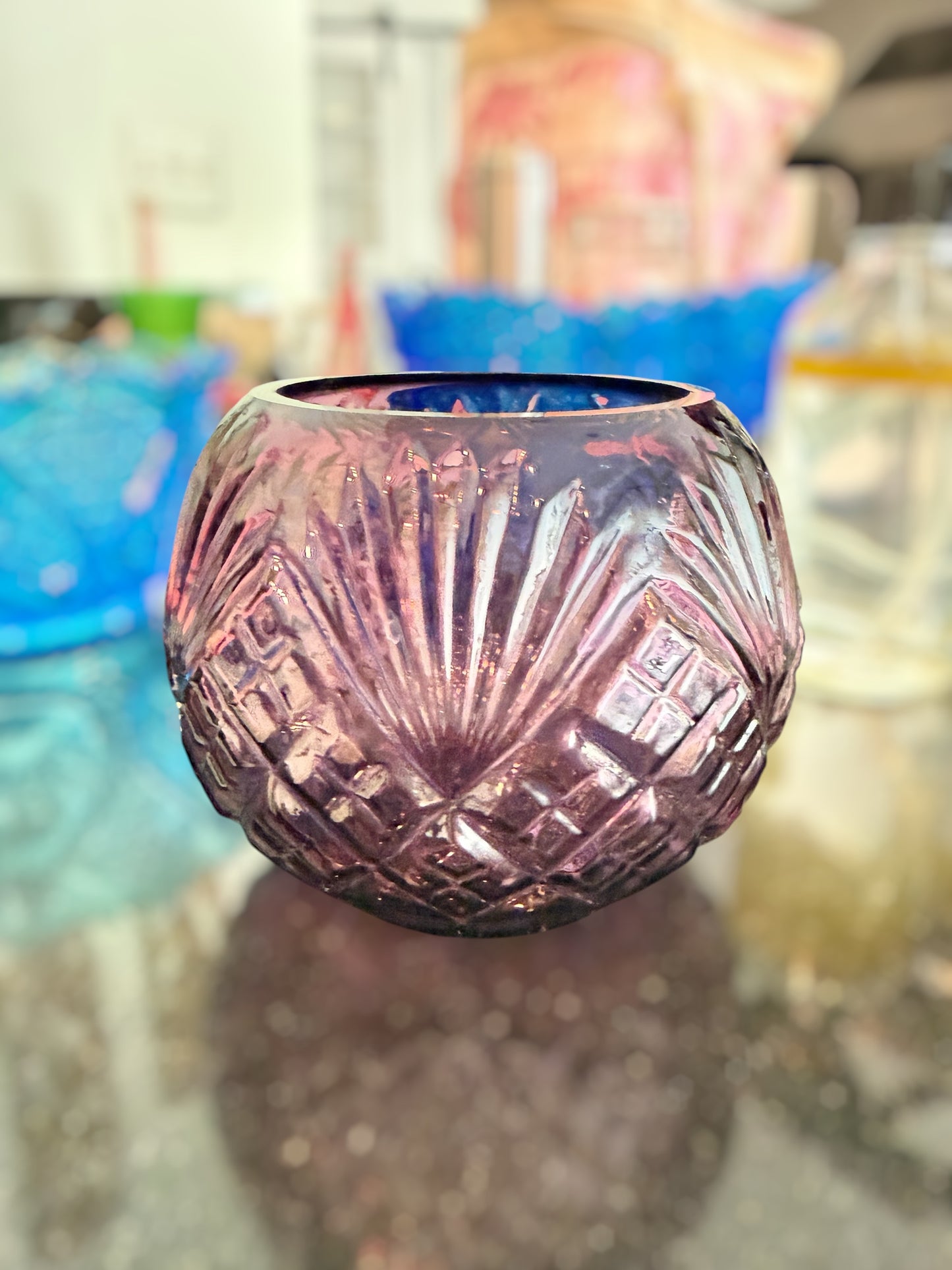 Fenton Rose Bowl Custom Candle